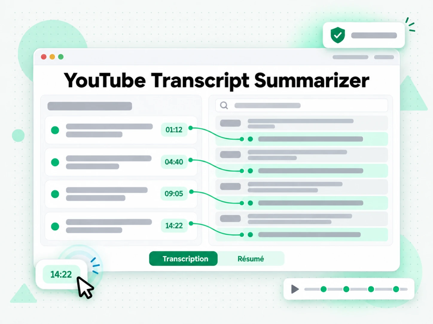 YouTube Transcript Summarizer en points clés et carte mentale