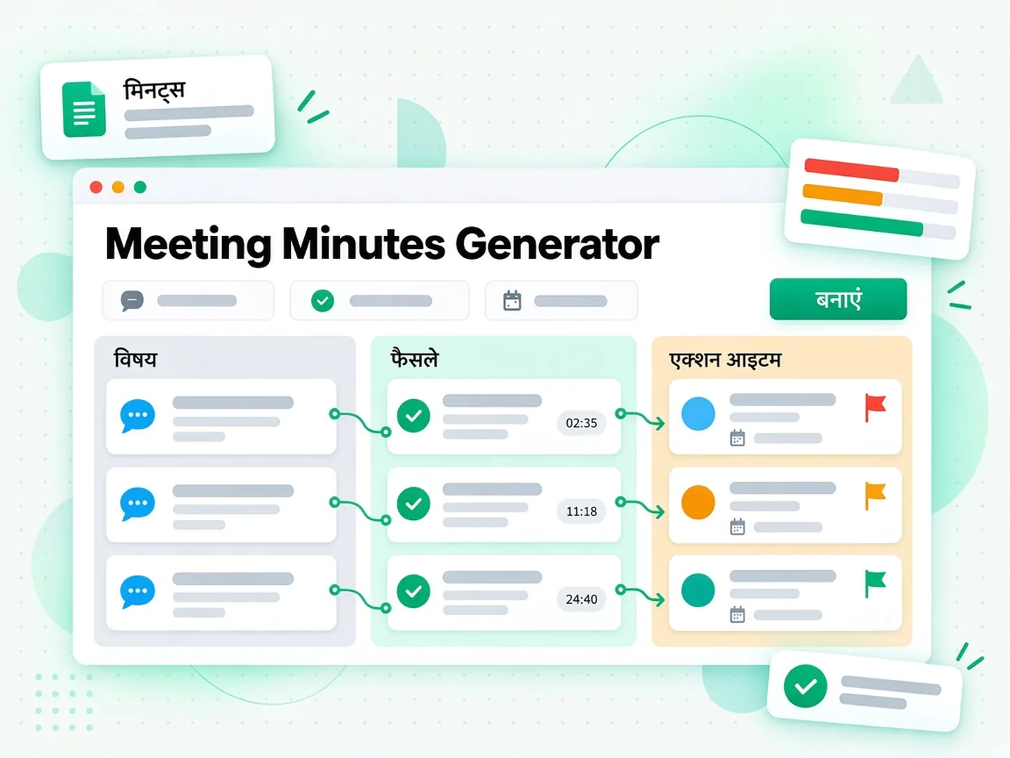 Meeting Minutes Generator: रिकॉर्डिंग से एक्शन आइटम और फैसले निकालता मीटिंग नोट्स जनरेटर