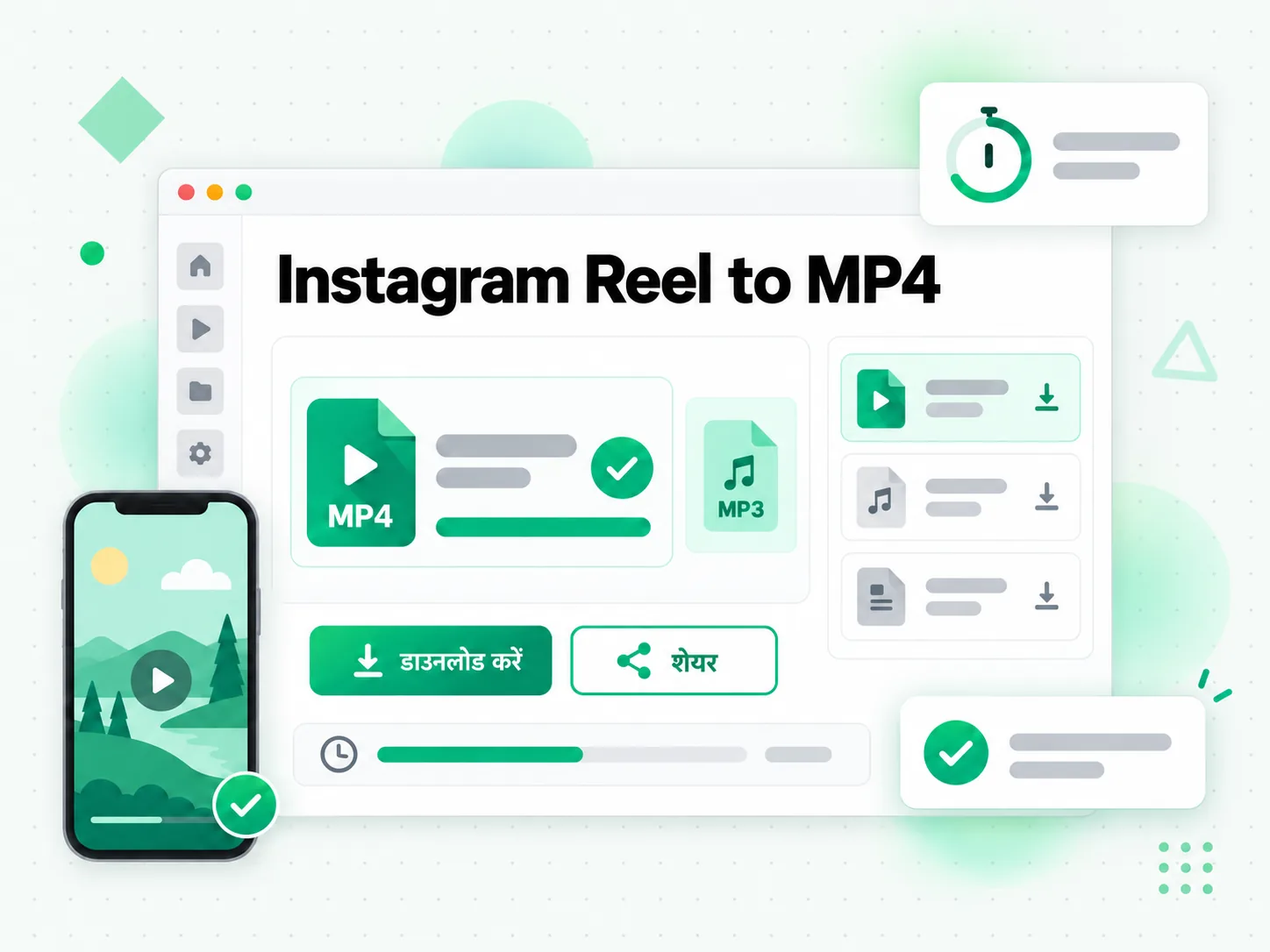 Instagram Reel to MP4: तैयार फाइल को डाउनलोड करते हुए