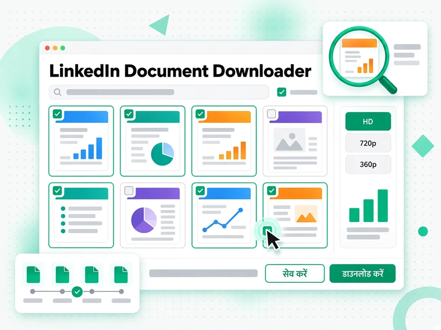 LinkedIn Document Downloader: भरोसेमंद LinkedIn कैरोसेल डाउनलोडर से मिले पेजों का प्रीव्यू ग्रिड