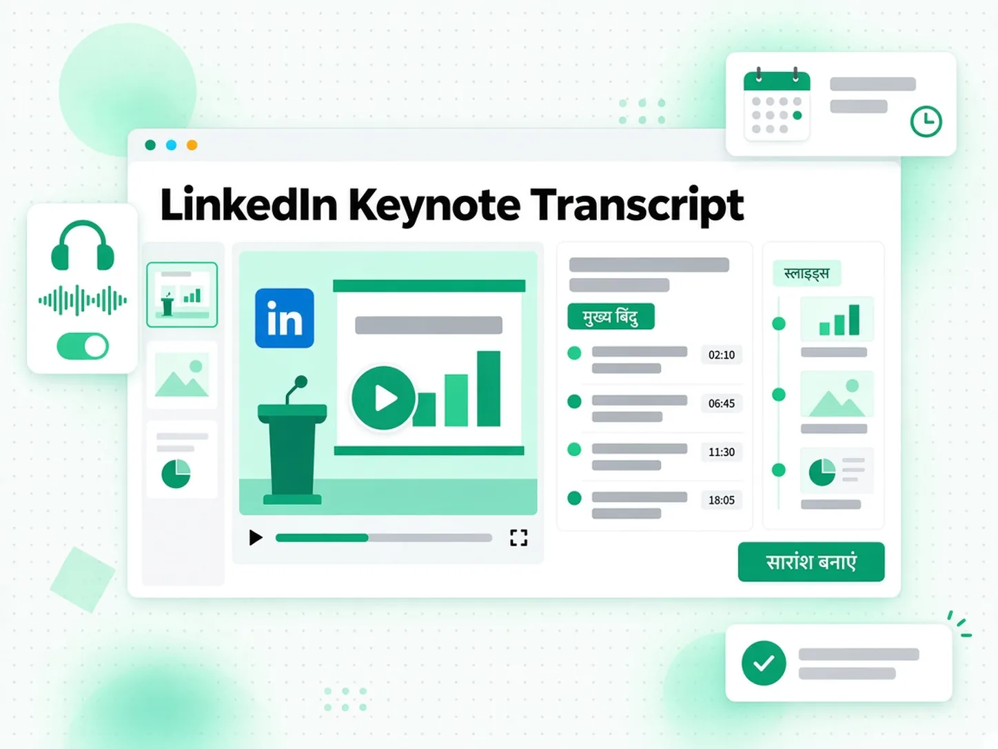 LinkedIn Keynote Transcript: कॉन्फ्रेंस में शामिल व्यक्ति LinkedIn कीनोट क्लिप को लिखित रिकैप में बदलता है