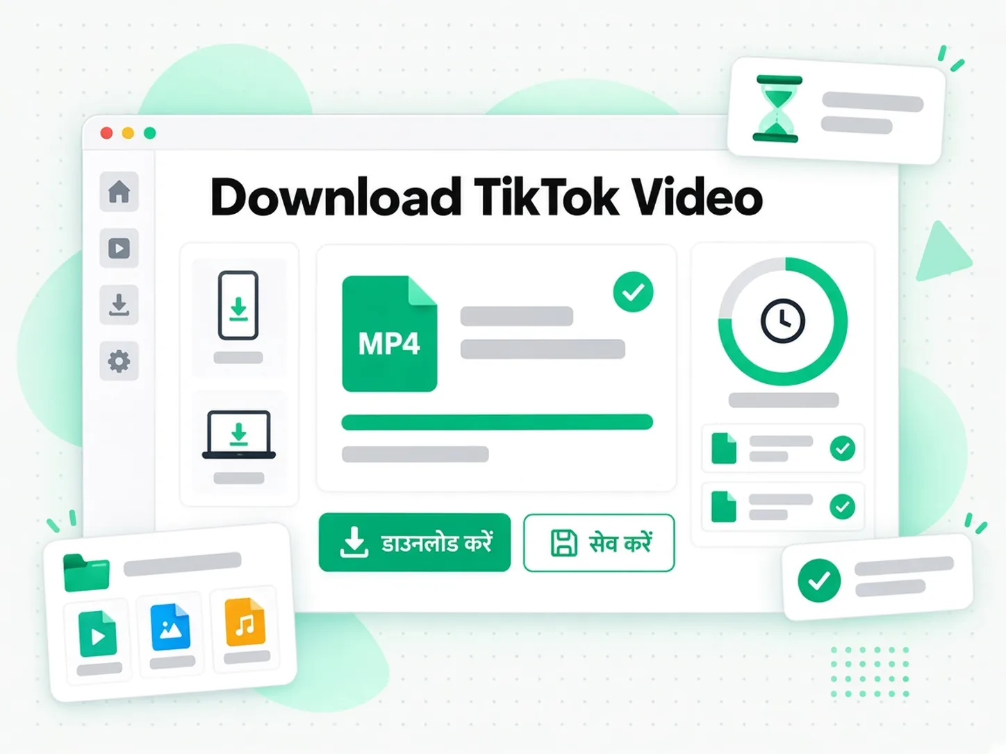 Download TikTok Video: तैयार हुई वीडियो फ़ाइल को डाउनलोड करते हुए दिखाया गया है