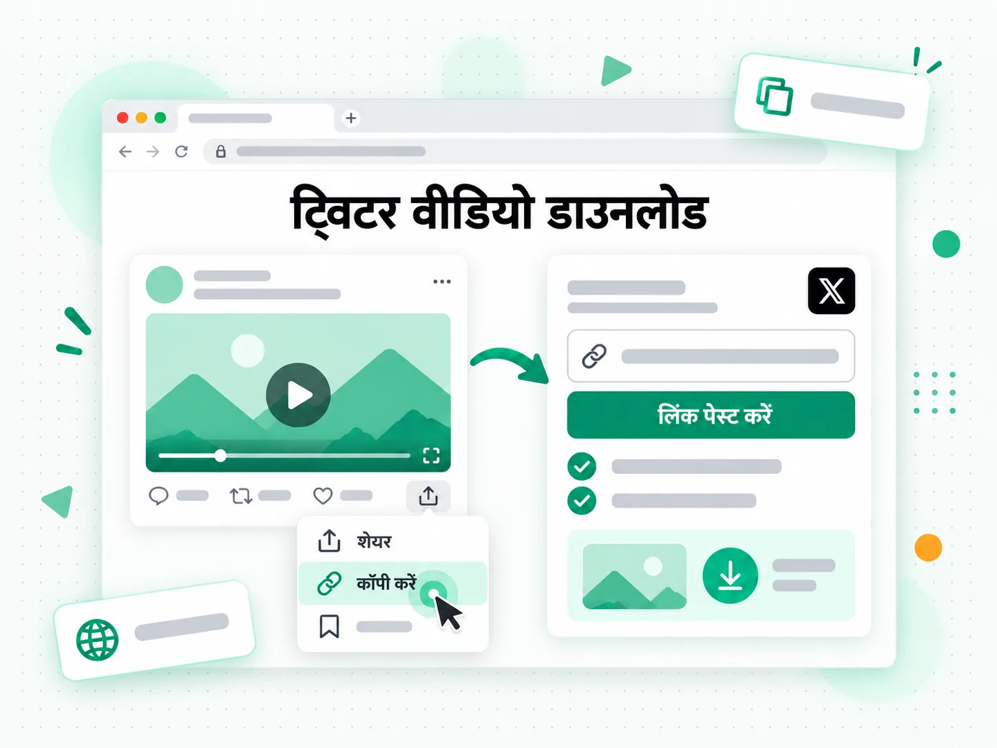 ट्विटर वीडियो डाउनलोड: भरोसेमंद ट्विटर वीडियो डाउनलोडर में सार्वजनिक X पोस्ट का URL डालकर वीडियो डाउनलोड किया जा रहा है