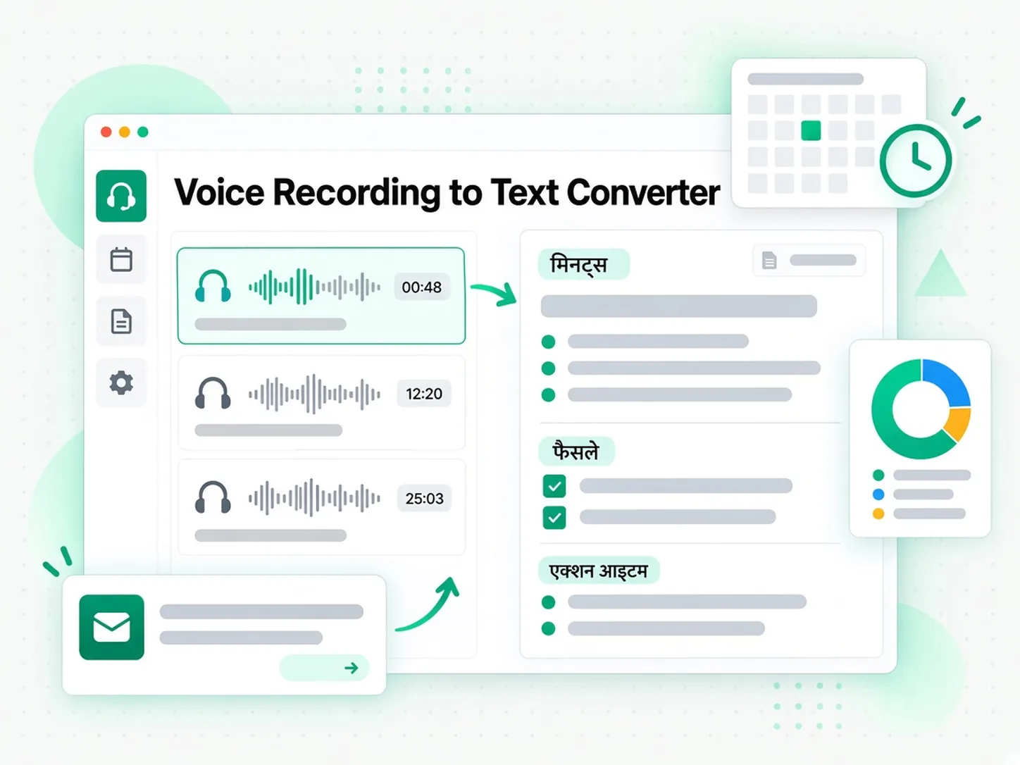 Voice Recording to Text Converter: ट्रांसक्रिप्ट से मीटिंग मिनट्स और फॉलो-अप दोबारा बनाते हुए कनवर्टर