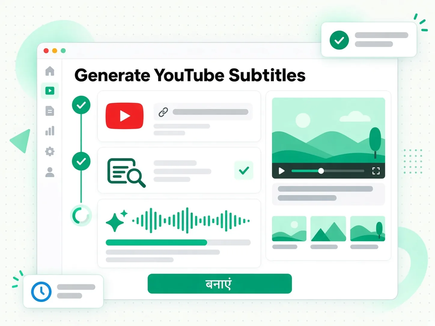 Generate YouTube Subtitles: YouTube लिंक को सबटाइटल जनरेटर में पेस्ट करते हुए दिखाया गया