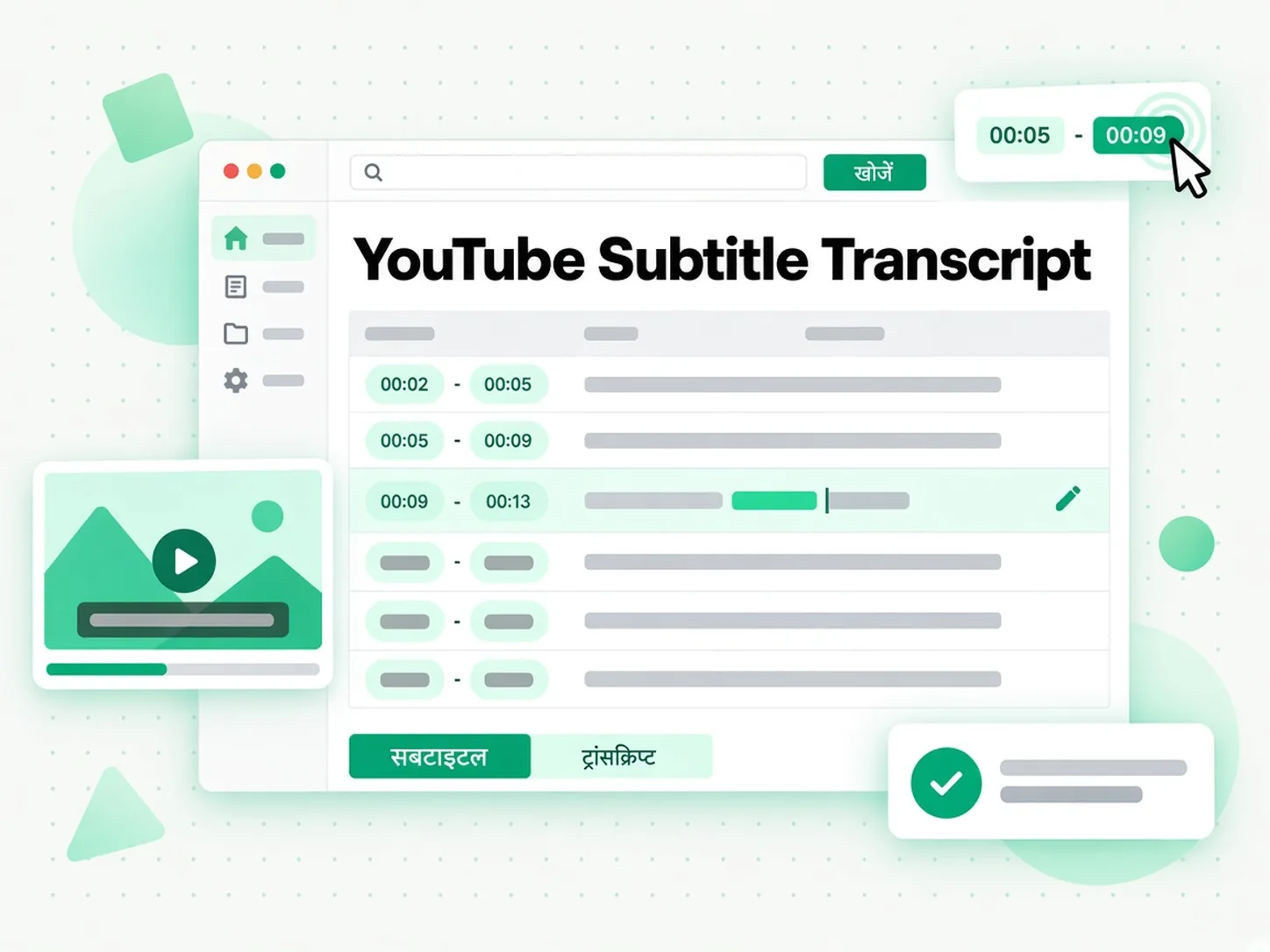 YouTube Subtitle Transcript: YouTube सबटाइटल टेक्स्ट से बना सारांश, आउटलाइन और माइंड मैप