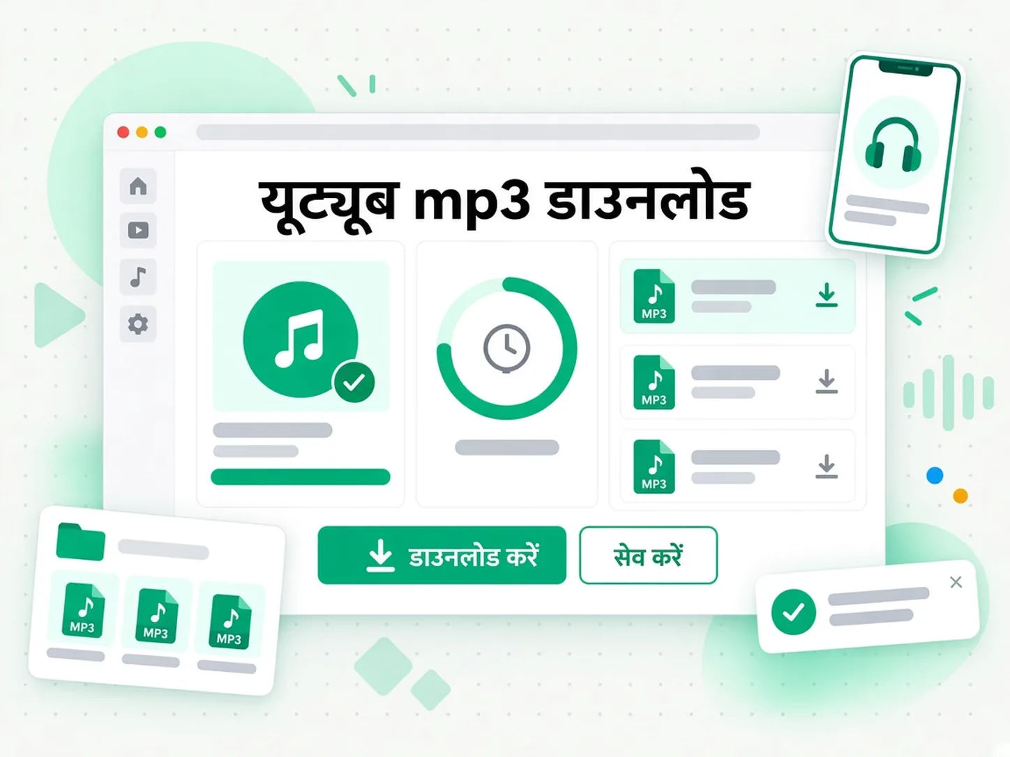 यूट्यूब mp3 डाउनलोड: तैयार हो चुकी MP3 फ़ाइल को डाउनलोड करते हुए दिखाया गया है