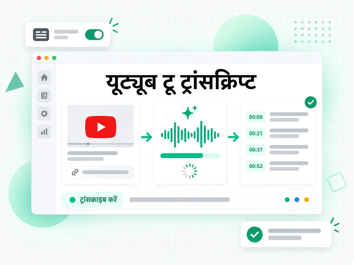 यूट्यूब टू ट्रांसक्रिप्ट: AI वीडियो की ऑडियो को टाइमस्टैम्प वाली ट्रांसक्रिप्ट में बदलता है