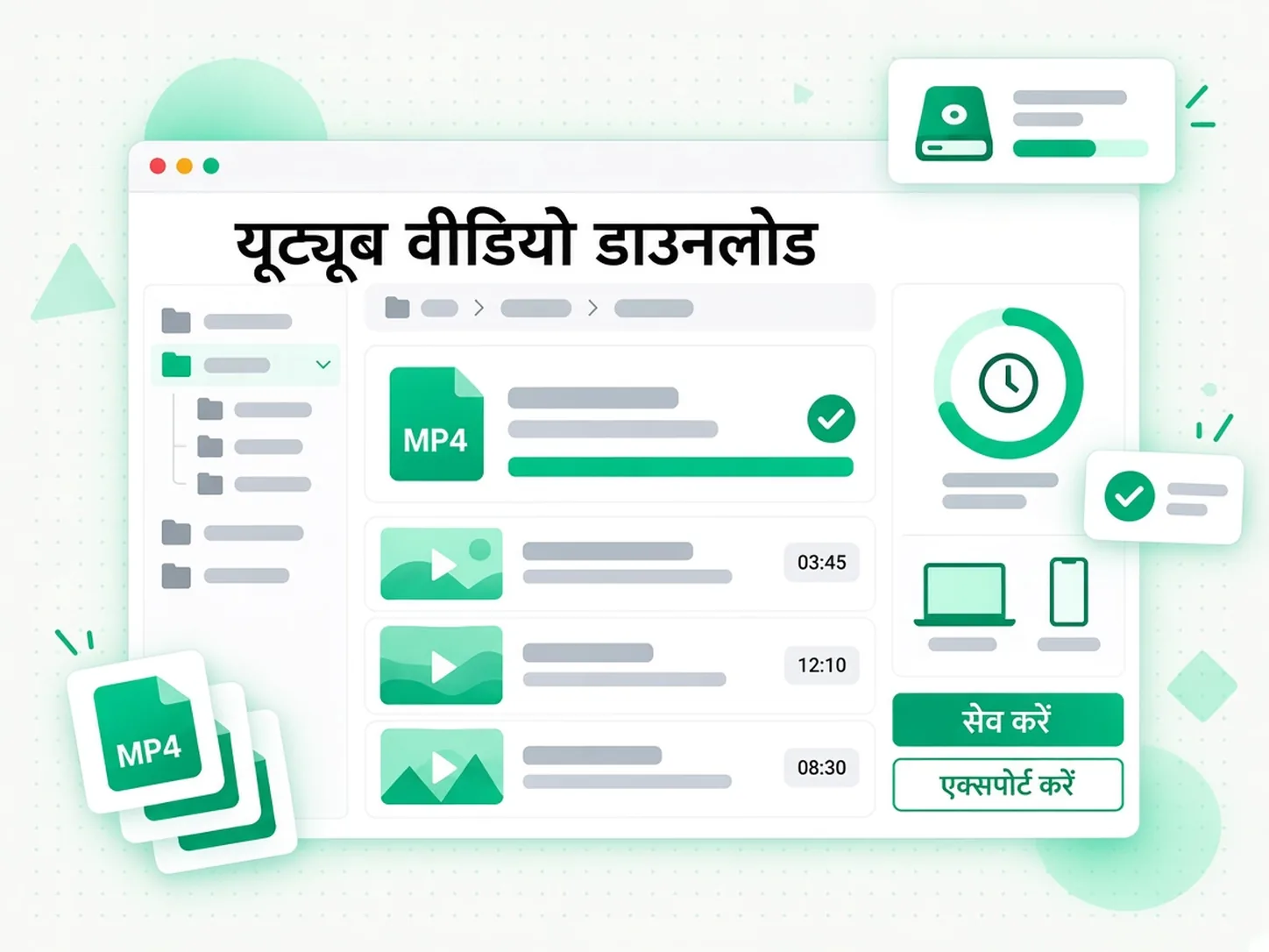 यूट्यूब वीडियो डाउनलोड: तैयार हो चुकी वीडियो फाइल को डाउनलोड करते हुए
