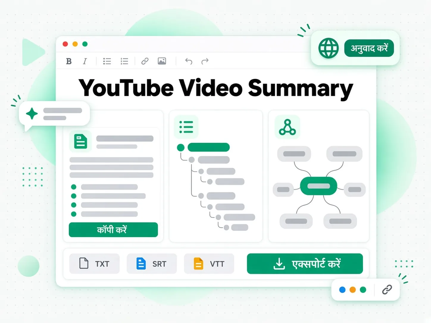YouTube Video Summary: YouTube वीडियो के सारांश का दूसरी भाषा में अनुवाद करते हुए