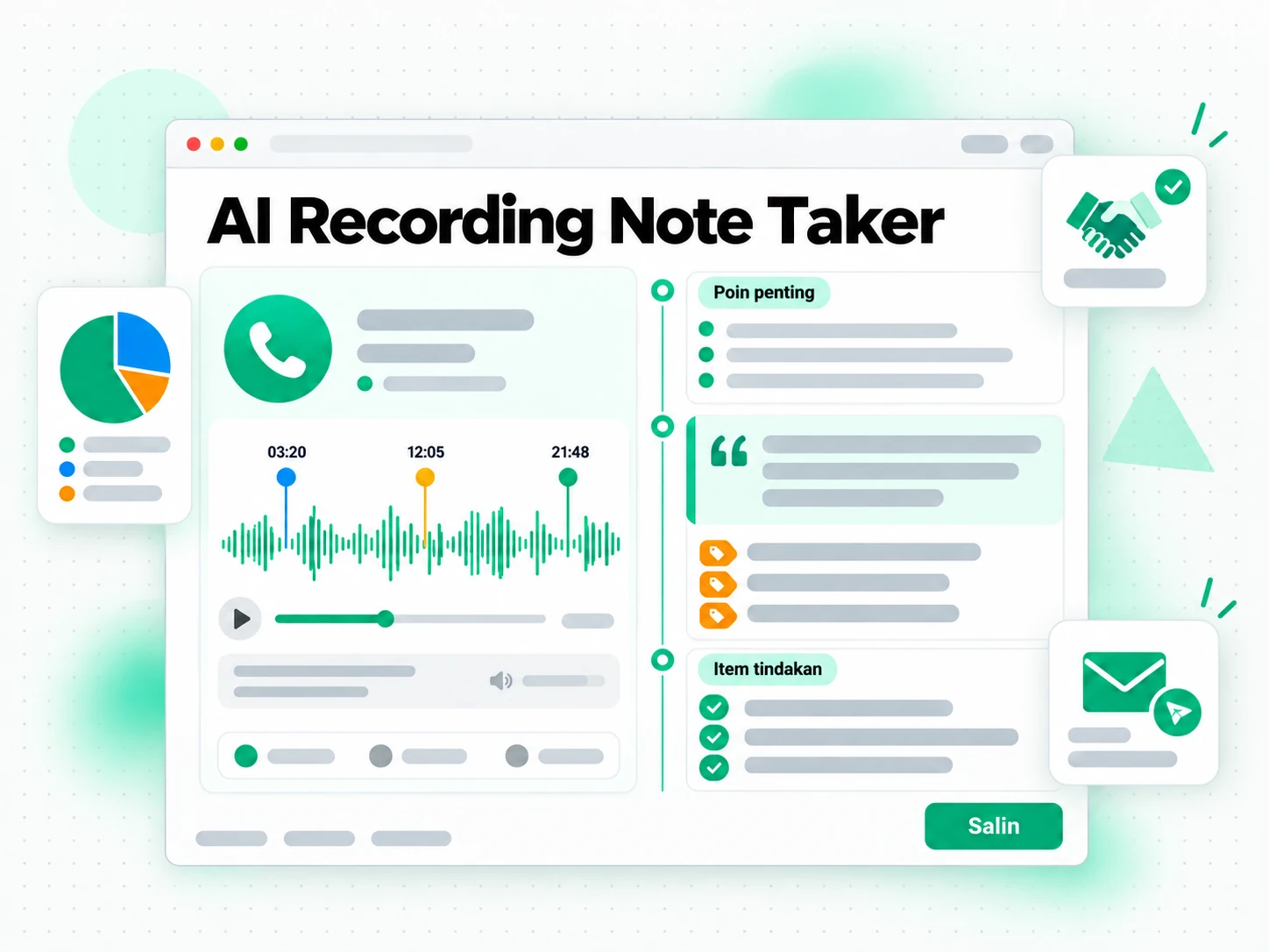 AI Recording Note Taker dipakai pada panggilan klien dan sesi penjajakan penjualan