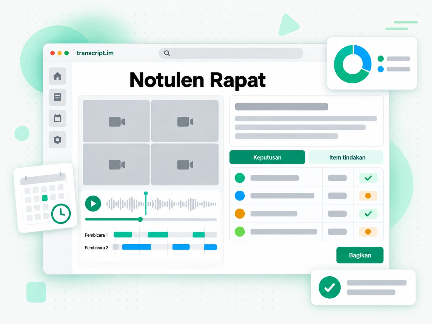 Notulen Rapat mengubah rekaman rapat menjadi catatan terstruktur dan daftar tindak lanjut