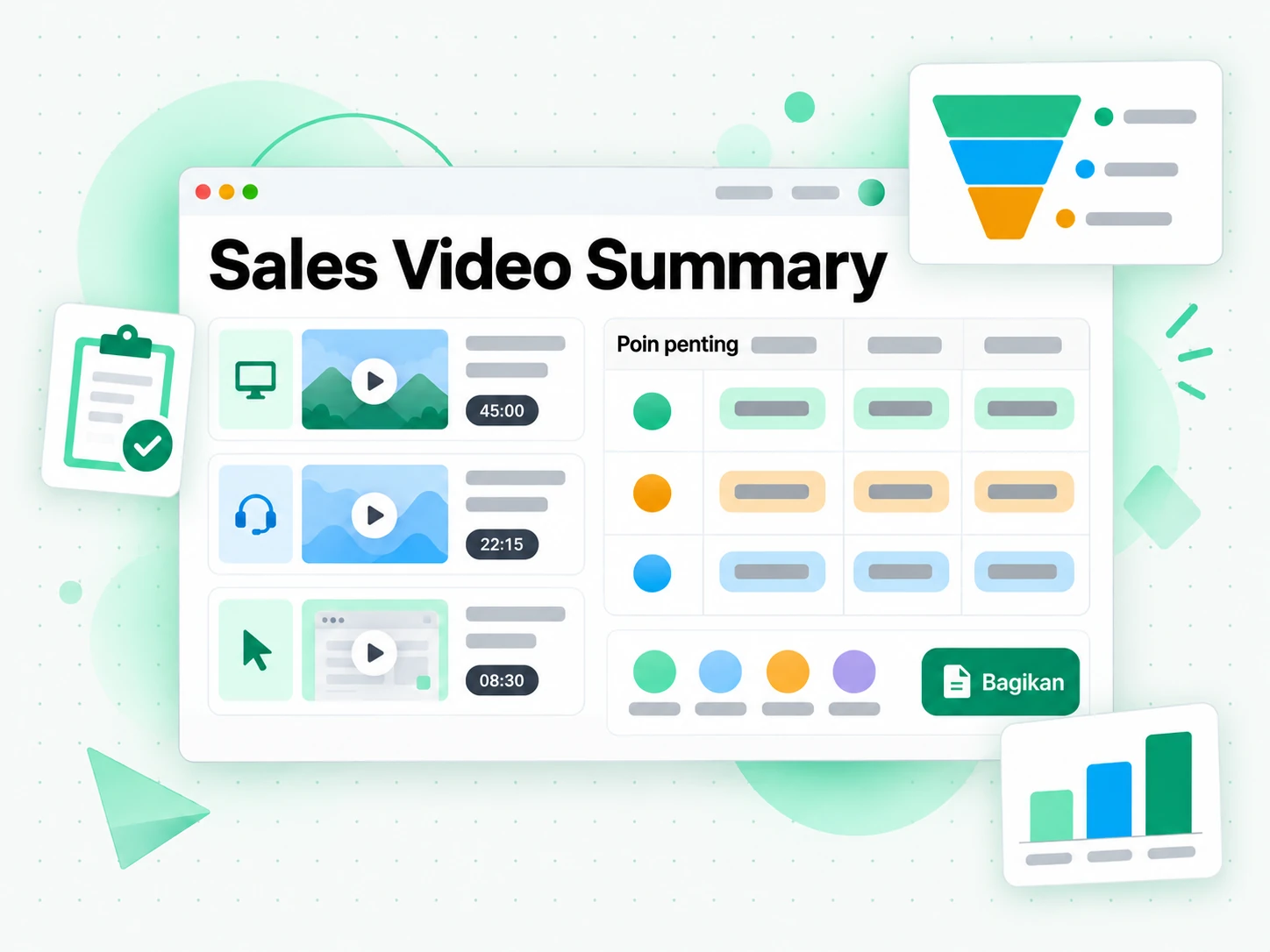 Sales Video Summary dipakai untuk mendukung tim penjualan