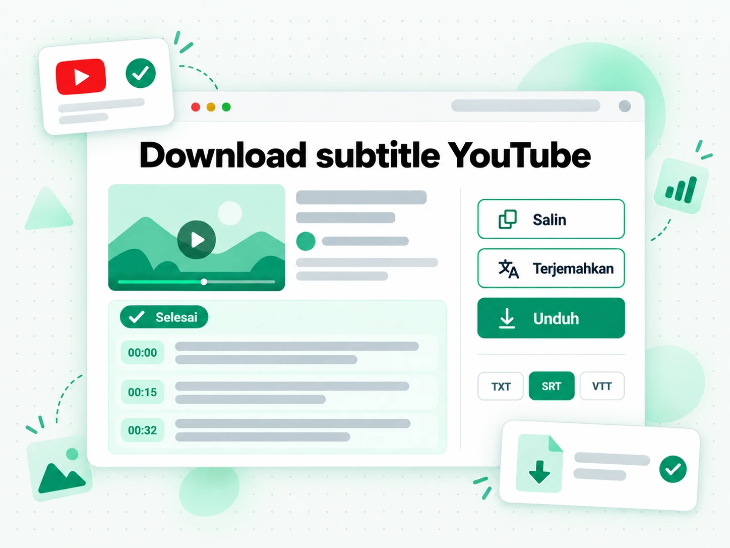 Download subtitle YouTube: salin, terjemahkan, atau unduh transkrip yang sudah jadi