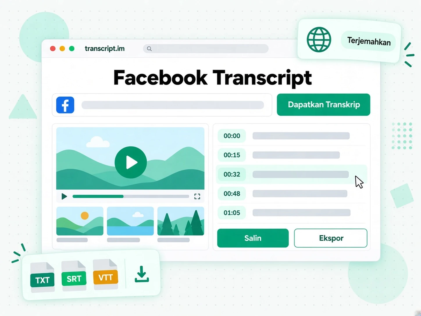 Facebook Transcript: Ubah video Facebook menjadi transkrip