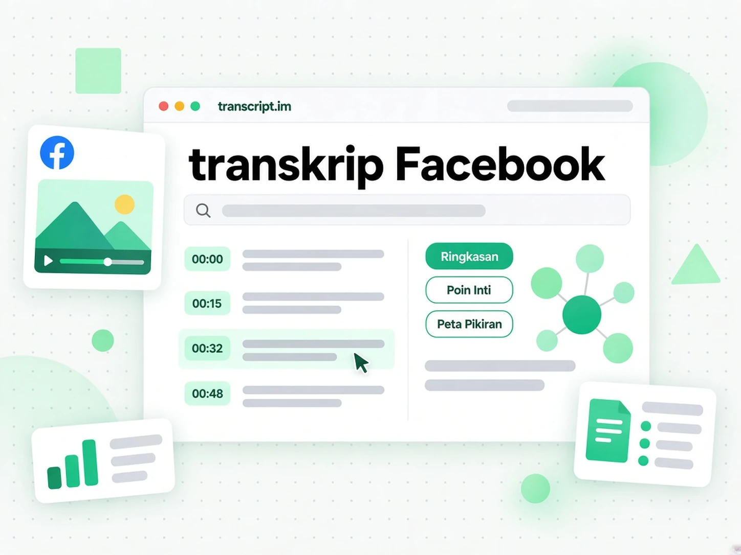 transkrip Facebook: Baca dan cari transkrip Reel
