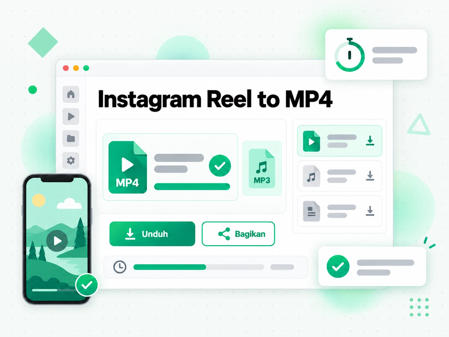 Instagram Reel to MP4: mengunduh berkas hasil konversi