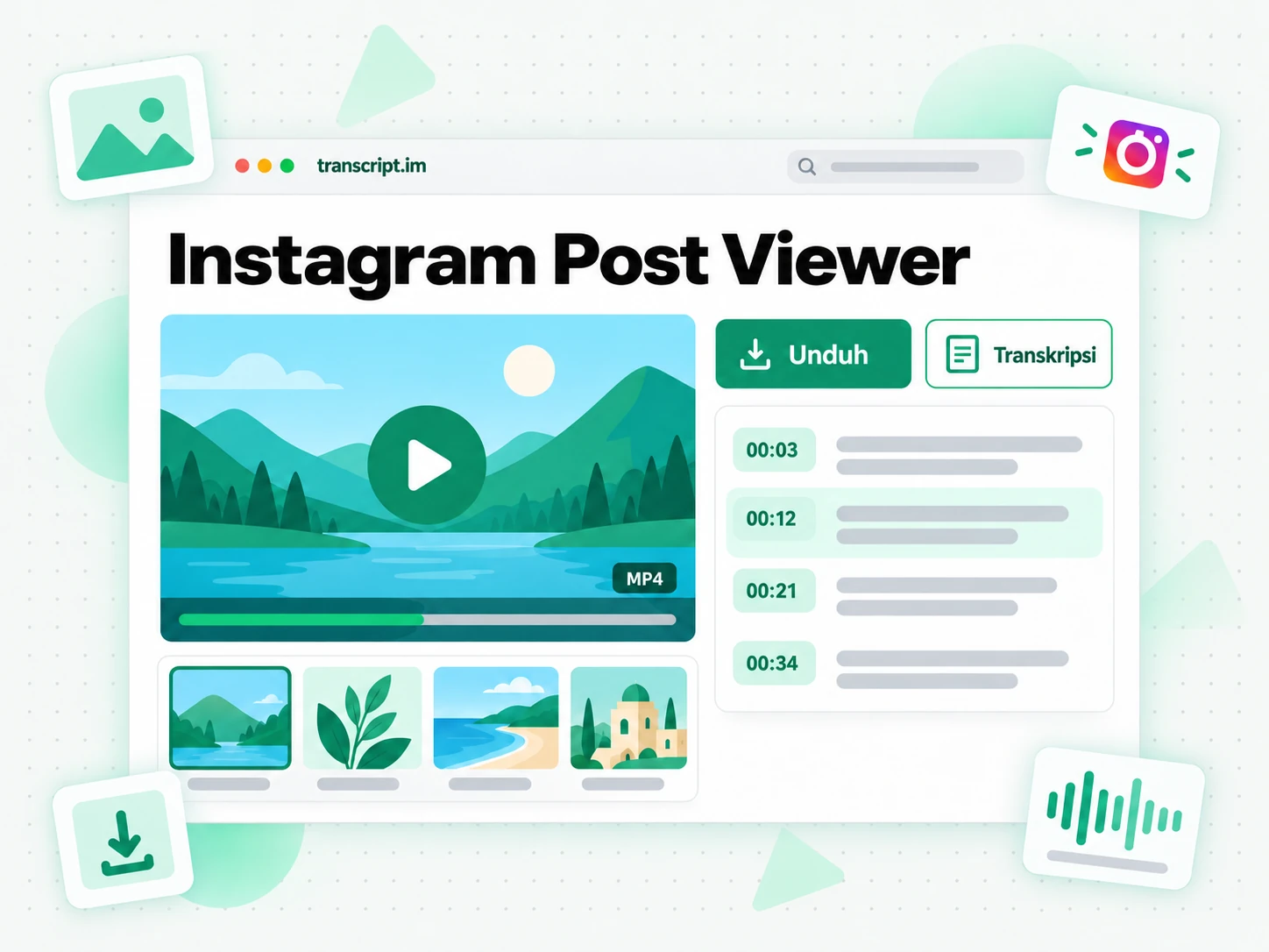 Instagram Post Viewer: Unduh atau transkripsikan yang Anda temukan