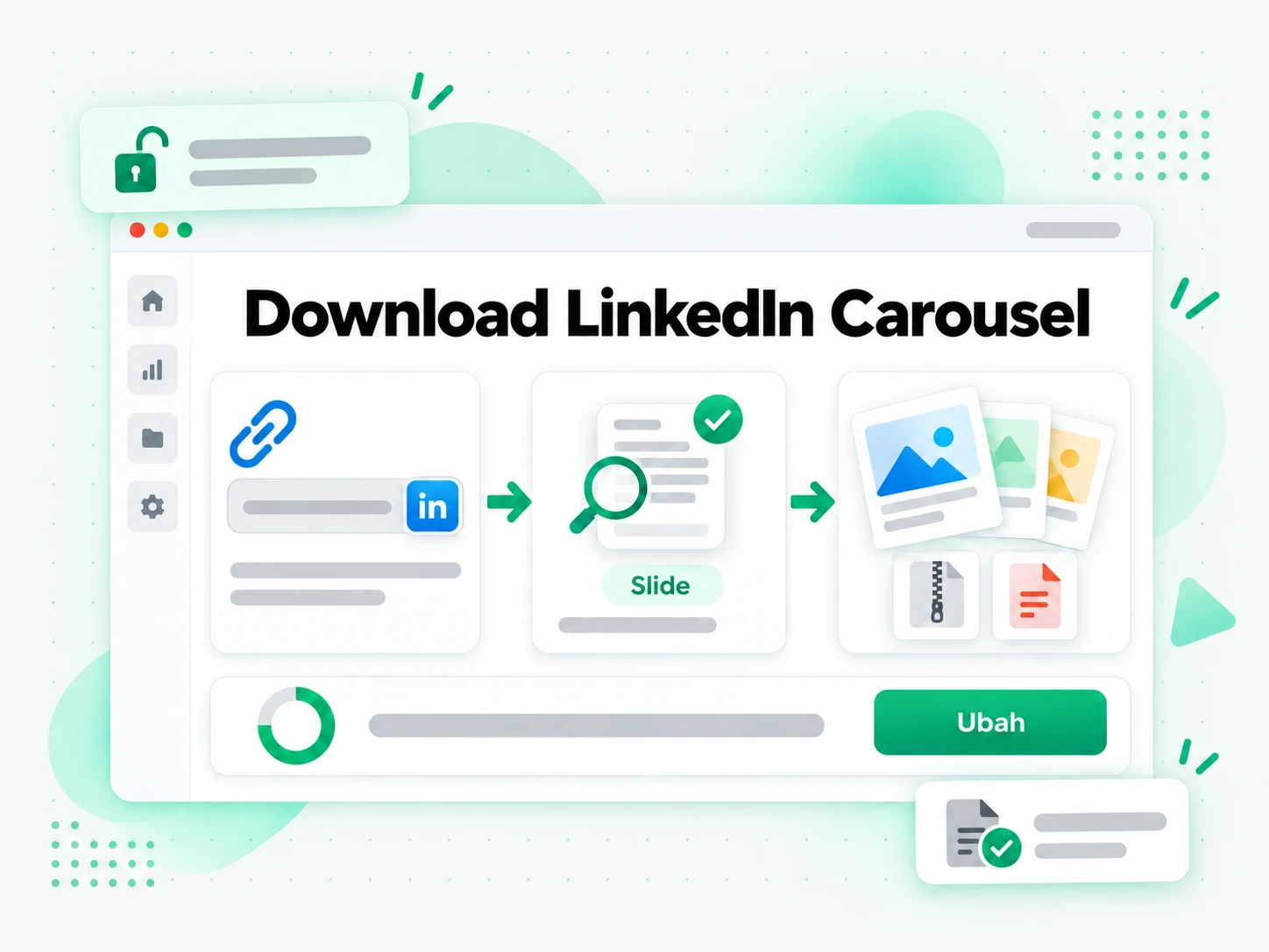 Download LinkedIn Carousel: URL postingan dokumen LinkedIn dimasukkan ke pengunduh carousel