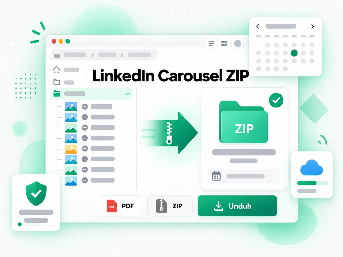 LinkedIn Carousel ZIP dipakai kreator mencadangkan carousel yang mereka terbitkan sendiri