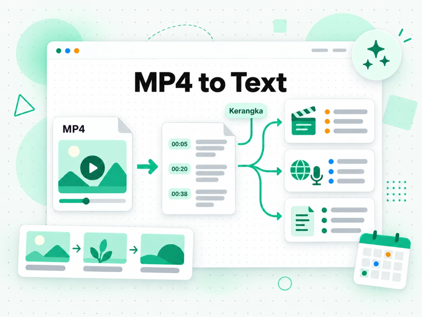 MP4 to Text membuat ulang video dari transkrip MP4 dalam naskah atau bahasa baru