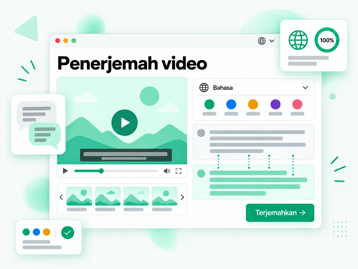 Penerjemah video: menerjemahkan transkrip video ke bahasa lain