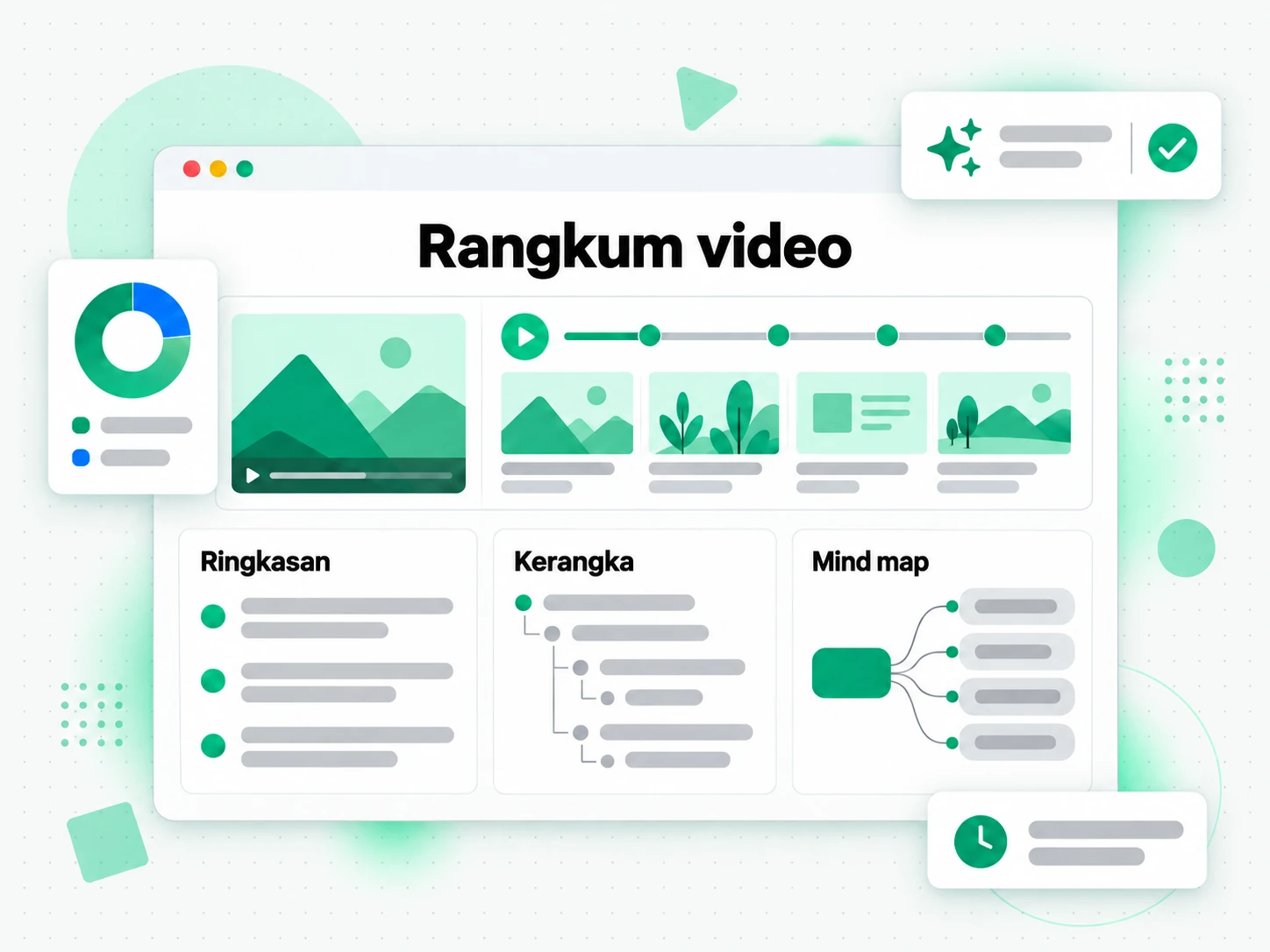 Rangkum video: ringkasan, kerangka, dan peta pikiran dari transkrip video