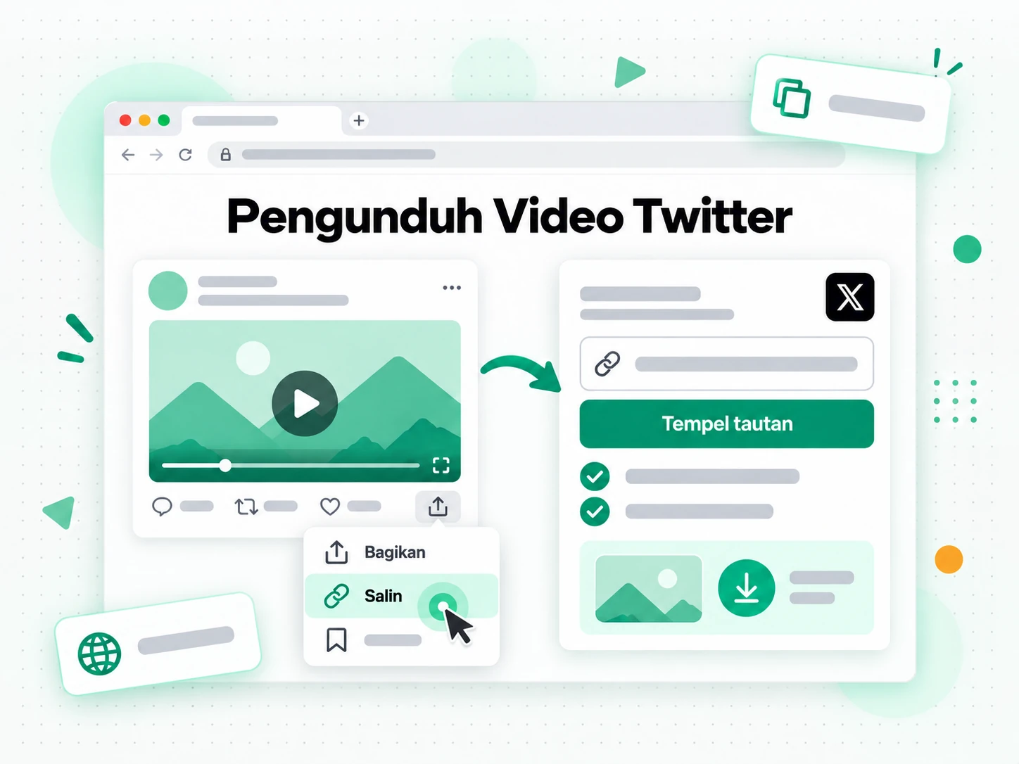 Pengunduh Video Twitter: URL postingan X publik dimasukkan ke pengunduh video Twitter