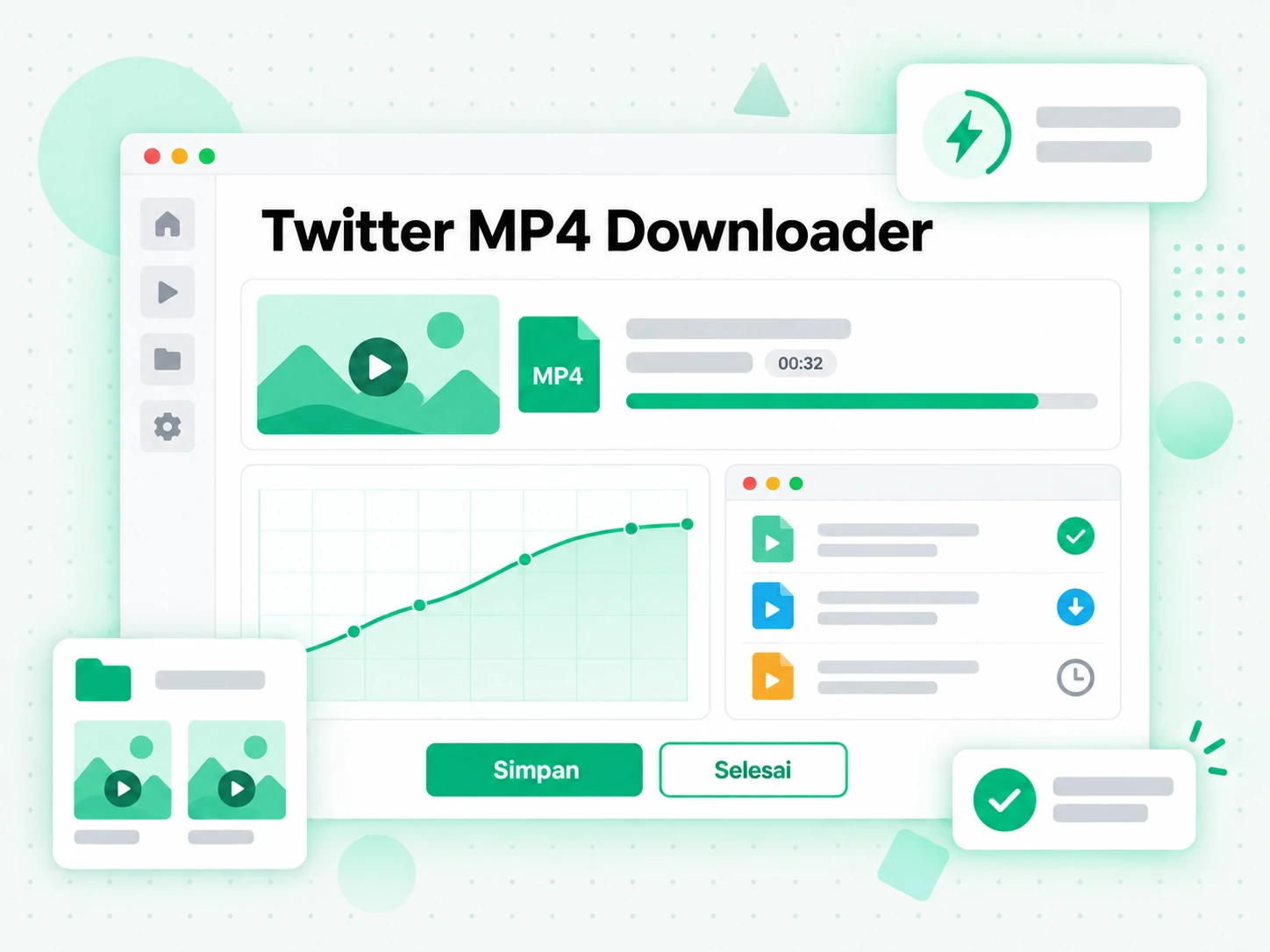 Twitter MP4 Downloader: kontrol unduh untuk video MP4 Twitter yang dipilih