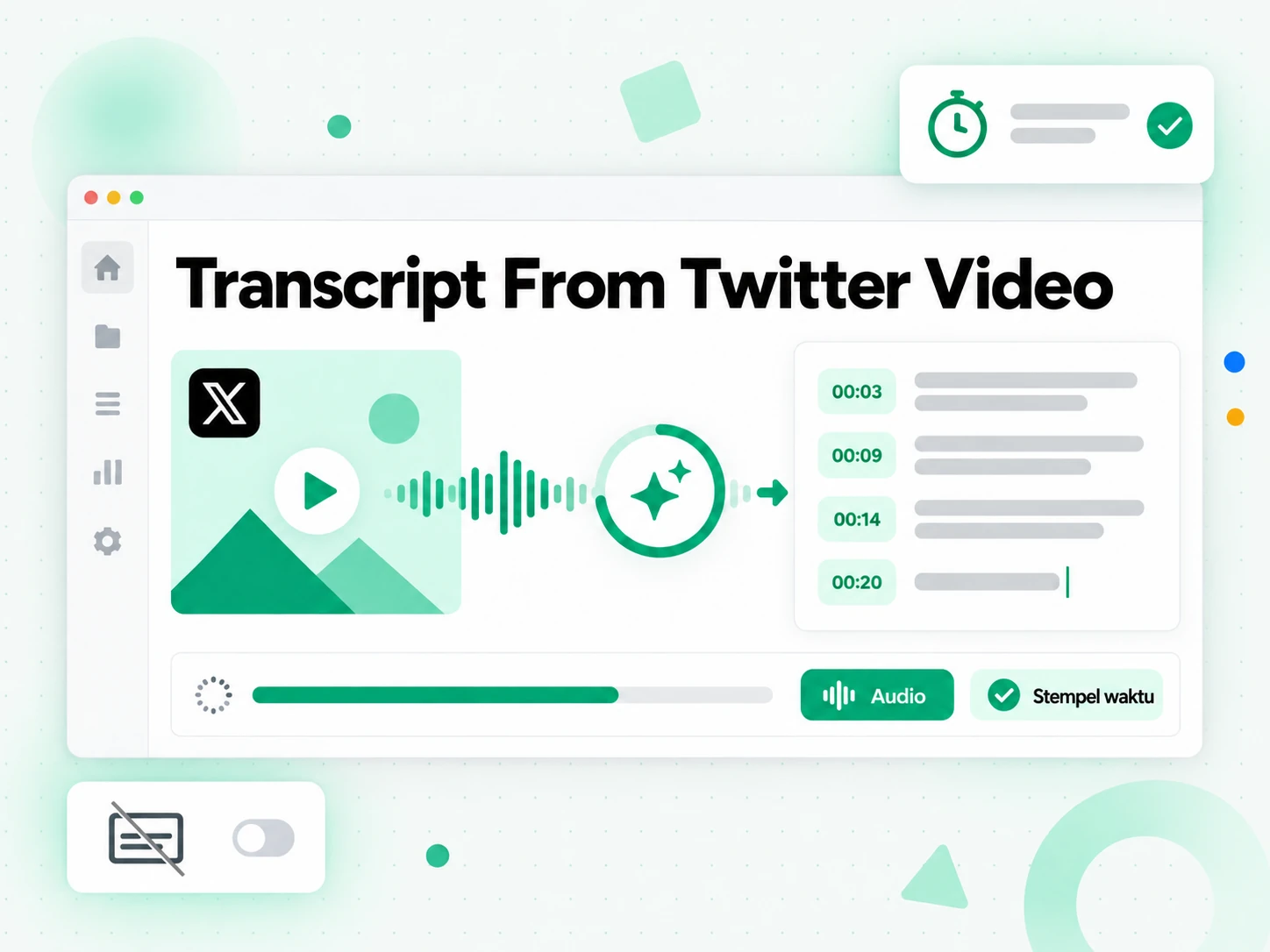 Transcript From Twitter Video: AI mentranskripsikan audio video Twitter menjadi transkrip bertimestamp