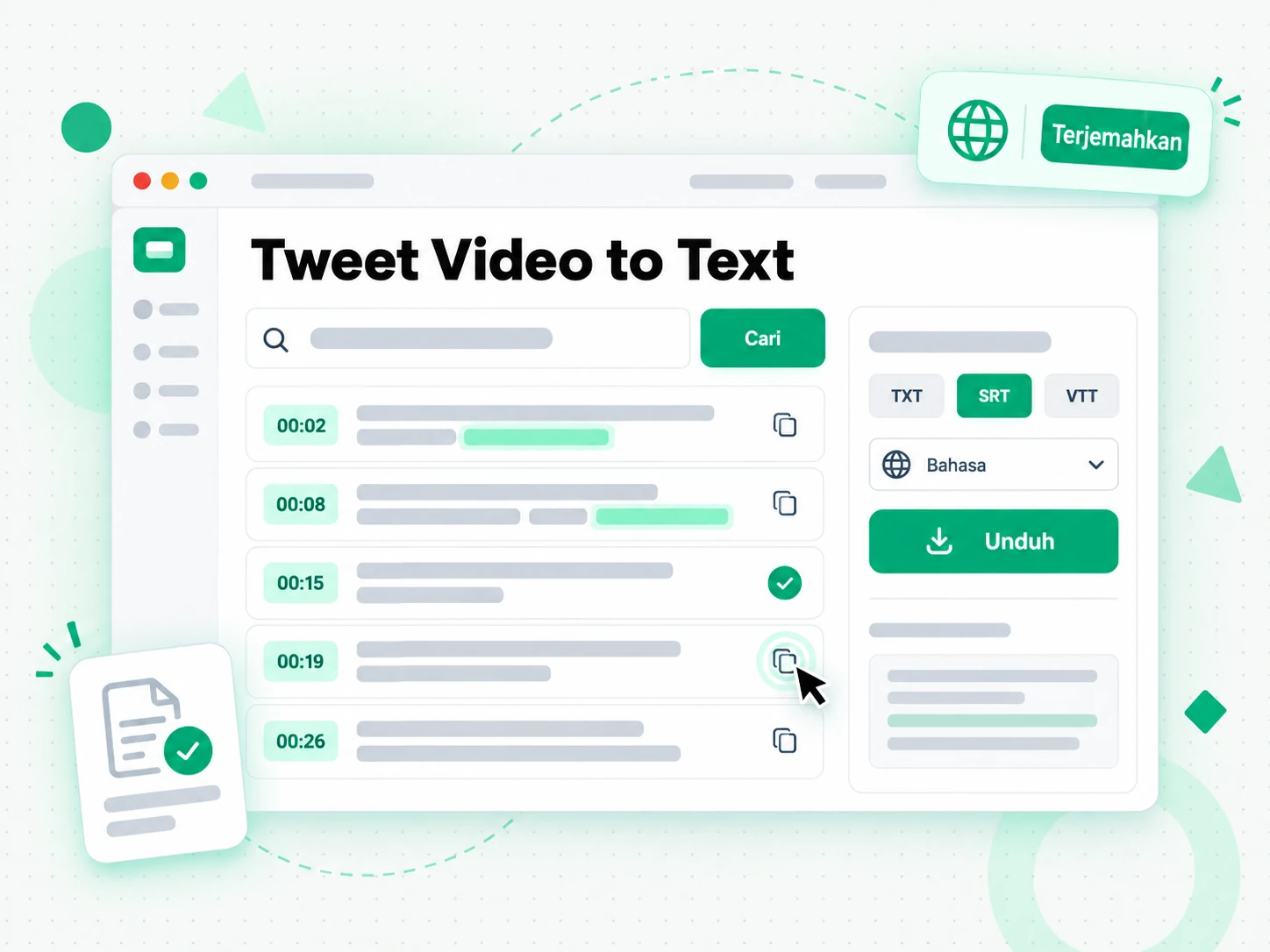 Tweet Video to Text: mengekspor dan menerjemahkan transkrip video Twitter yang selesai