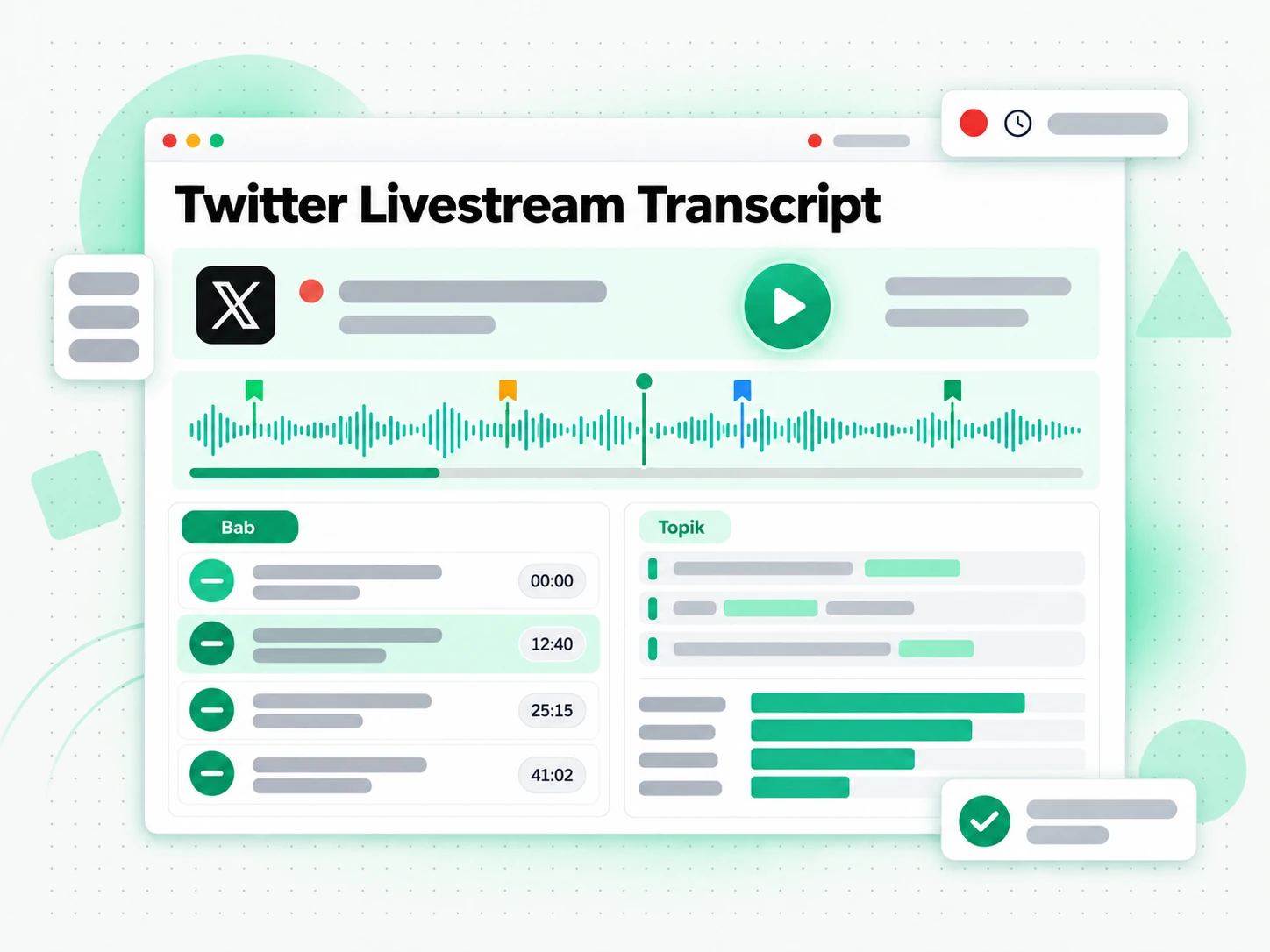 Twitter Livestream Transcript ditinjau analis dari sorotan siaran langsung