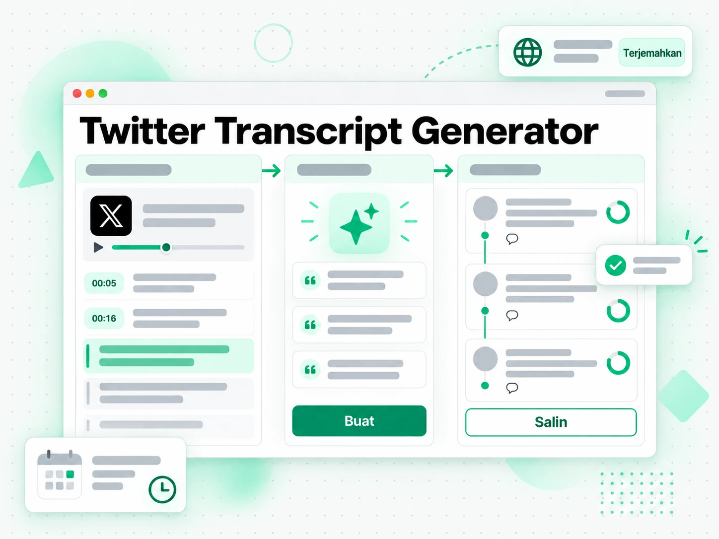 Twitter Transcript Generator dipakai kreator memanfaatkan ulang transkrip sendiri jadi utas