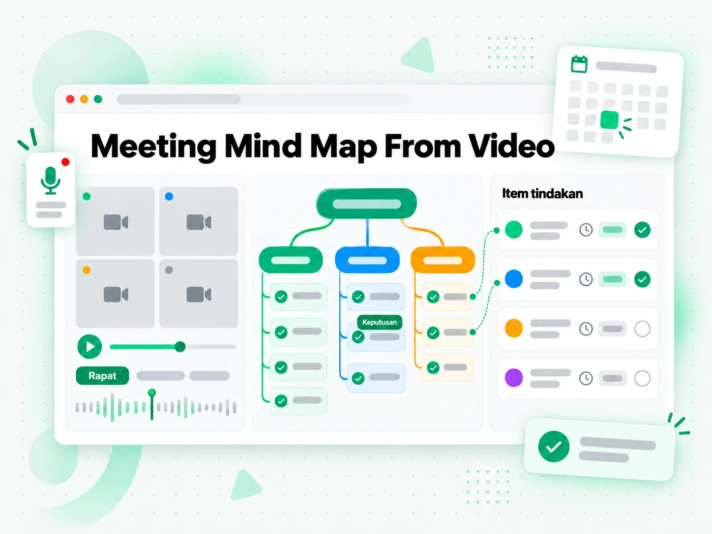 Meeting Mind Map From Video dibangun dari sebuah rekaman video