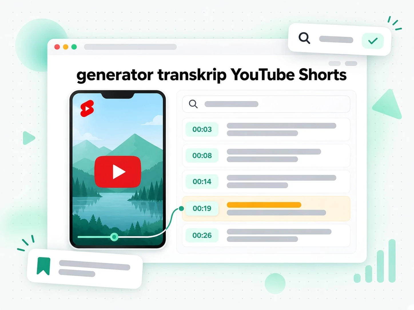 generator transkrip YouTube Shorts: Baca dan Cari Teks Format Pendek