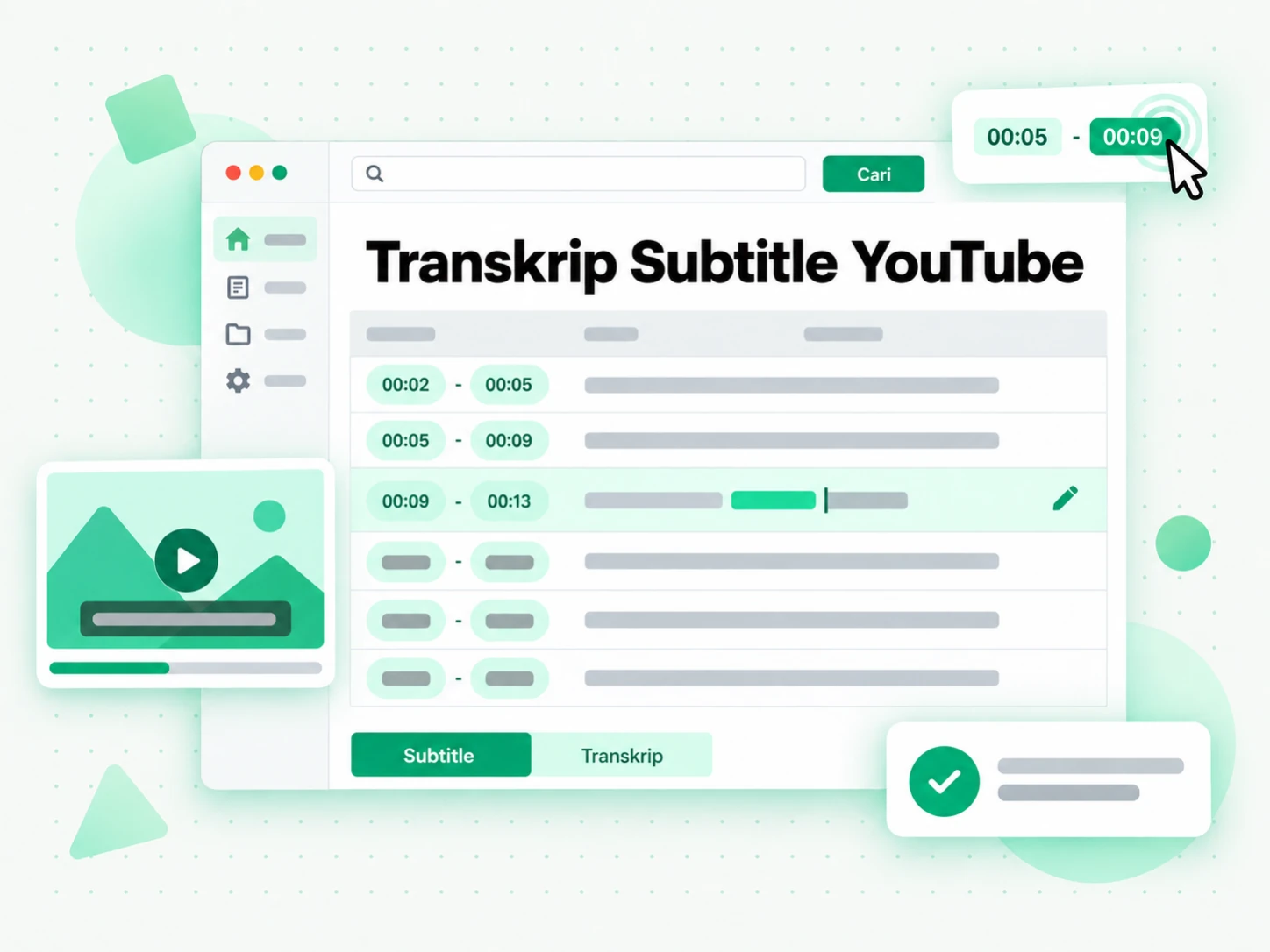 Transkrip Subtitle YouTube: ringkasan, kerangka, dan mind map dari teks subtitle YouTube