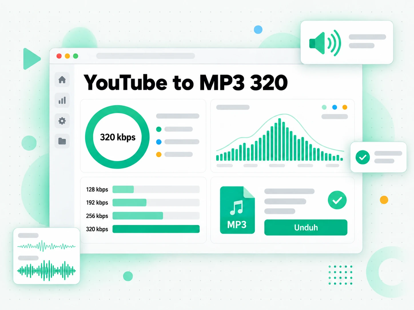 YouTube to MP3 320 membangun antrean dengar MP3 offline tanpa koneksi