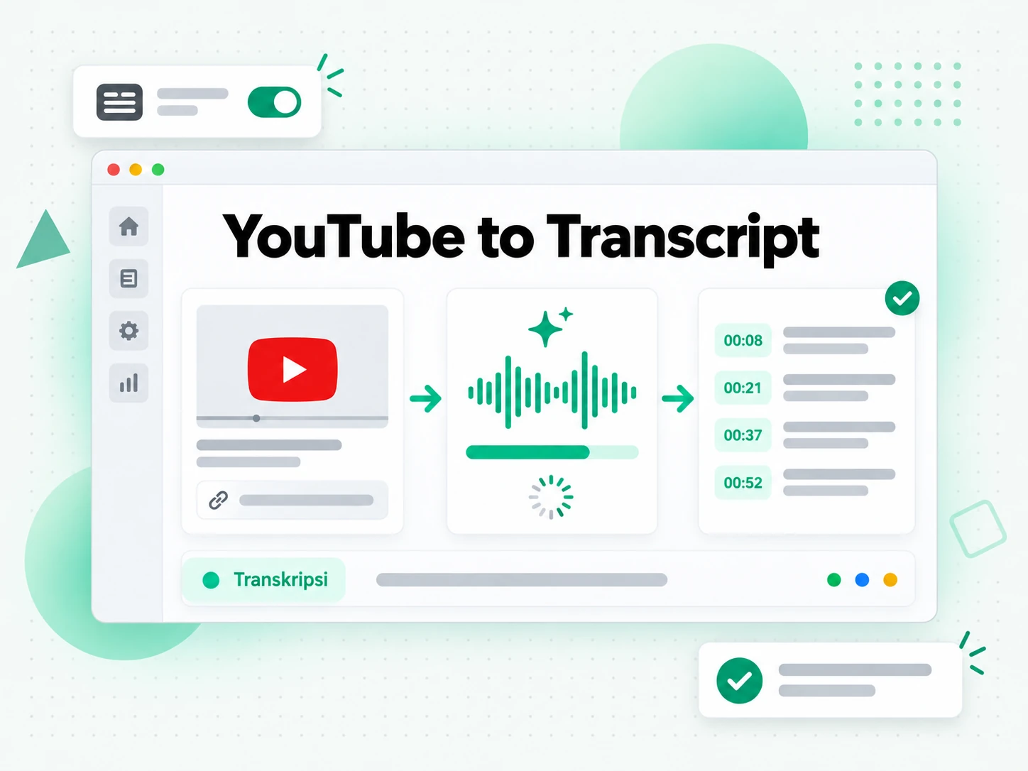 YouTube to Transcript: AI mentranskripsikan audio video YouTube menjadi transkrip bertimestamp