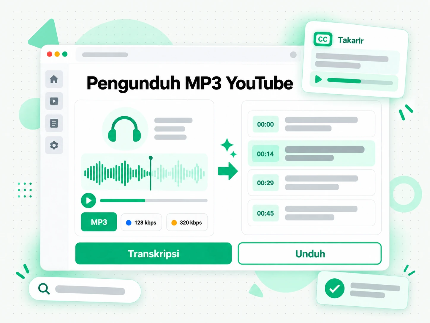 Pengunduh MP3 YouTube menyiapkan video untuk pembuatan transkrip dan takarir