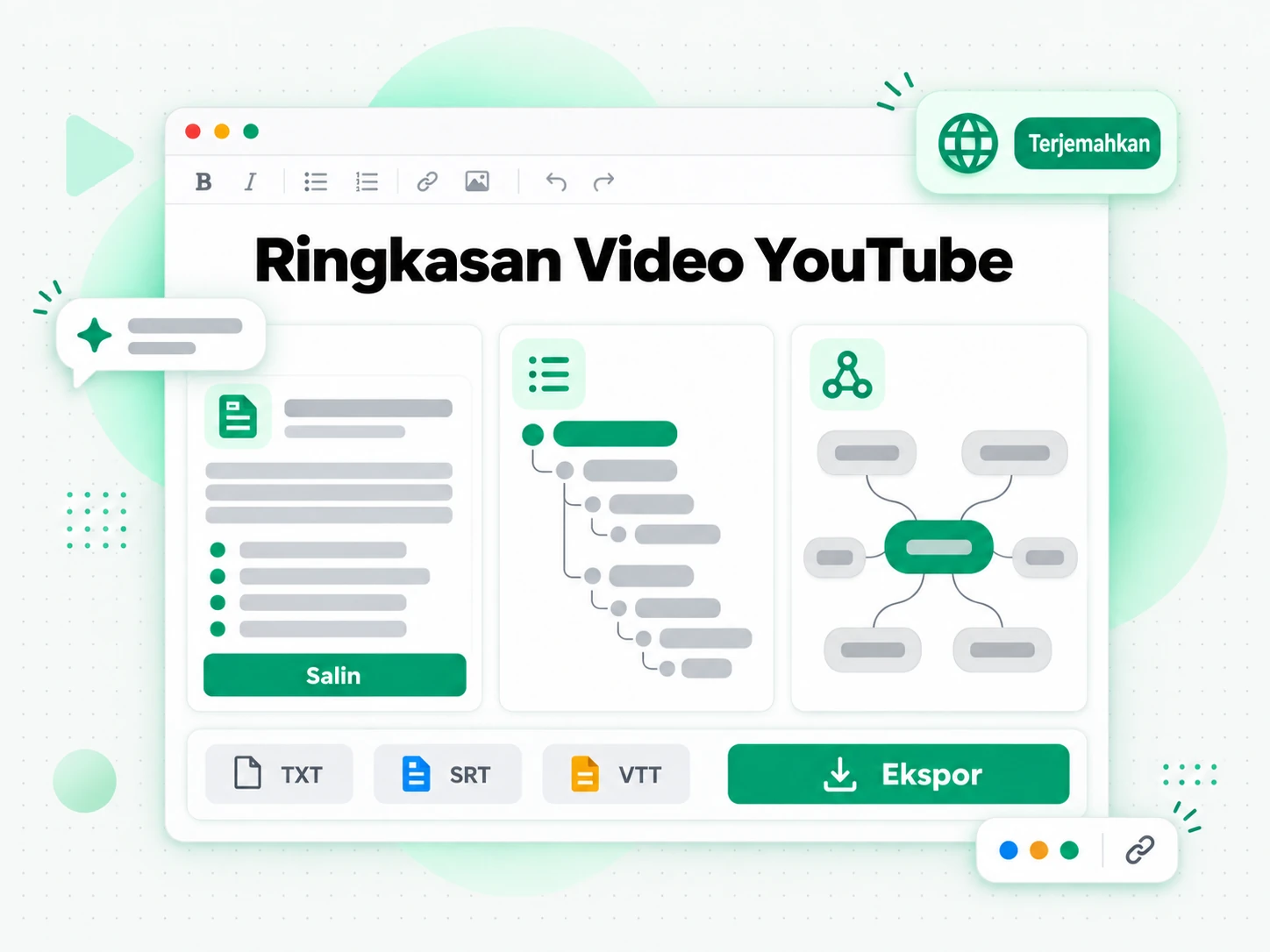 Ringkasan Video YouTube diterjemahkan ke bahasa lain
