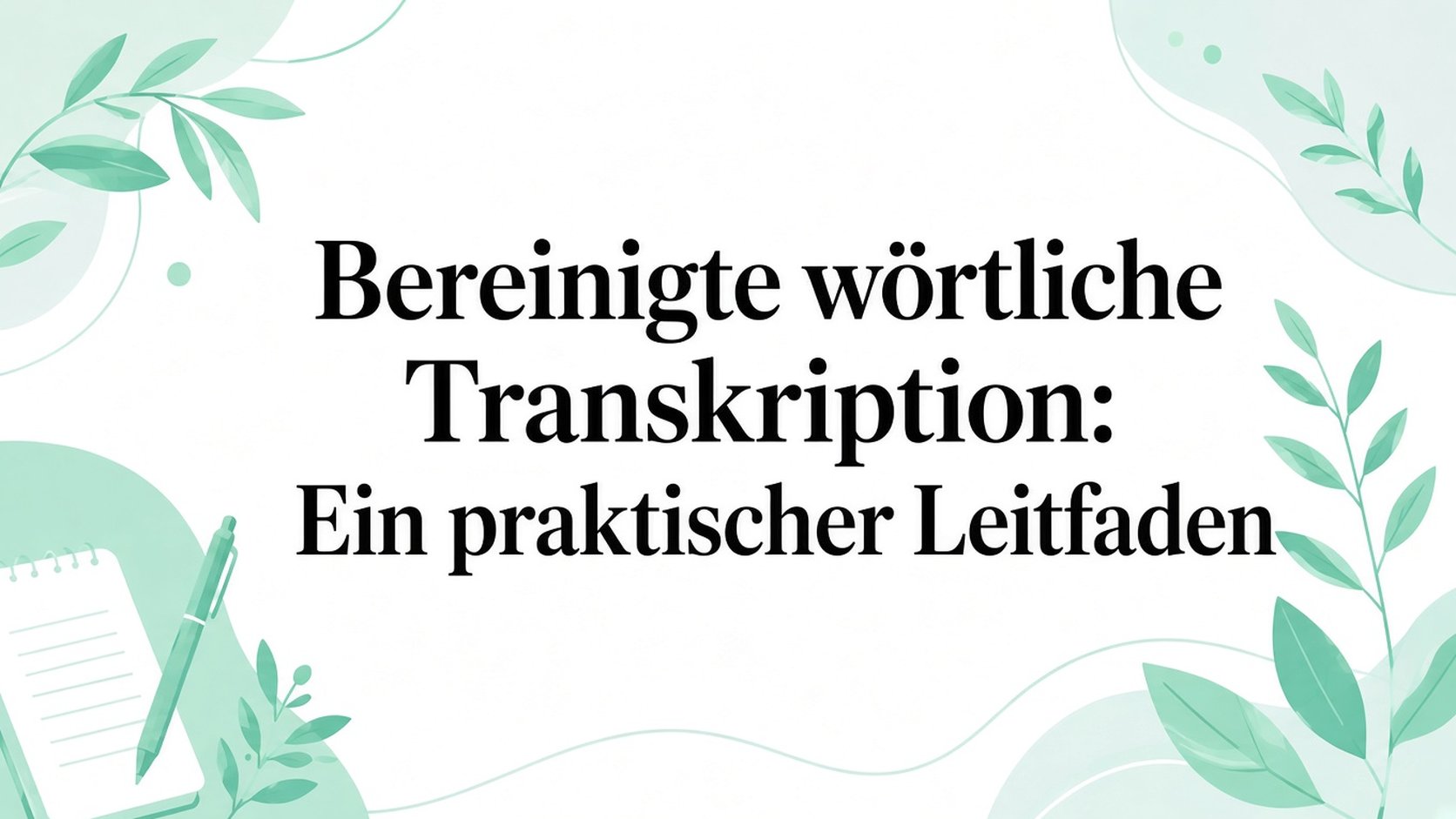 Saubere wortgetreue Transkription: Ein praktischer Leitfaden