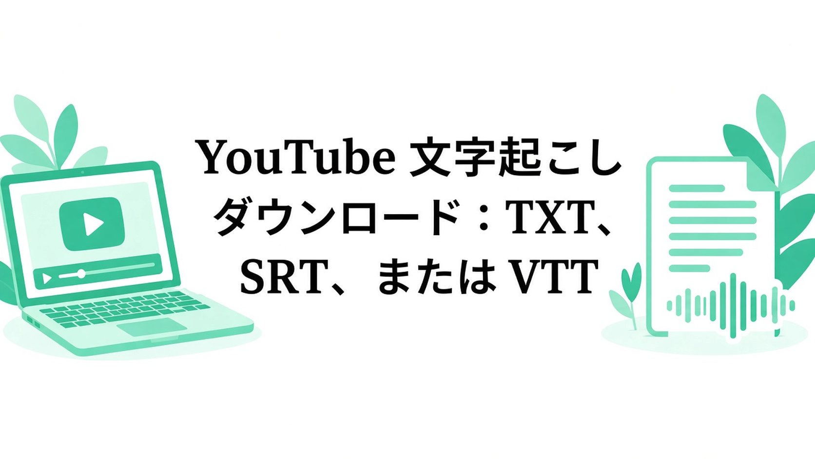 YouTube 文字起こし ダウンロード:TXT、SRT、VTT