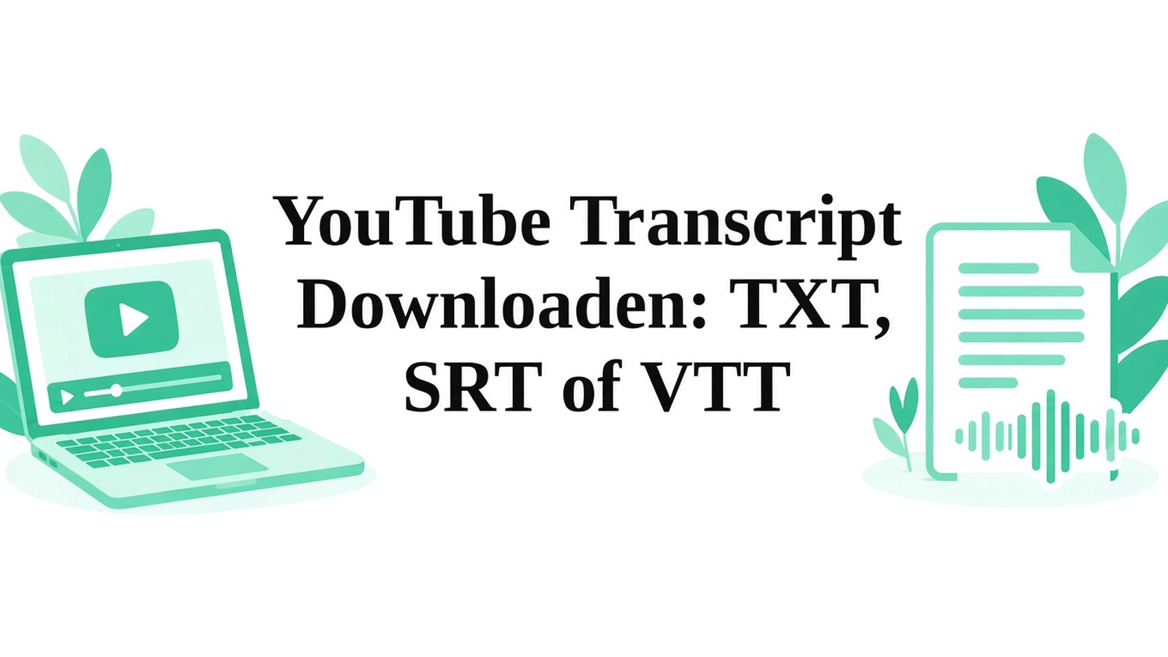 YouTube transcript generator: TXT, SRT of VTT downloaden