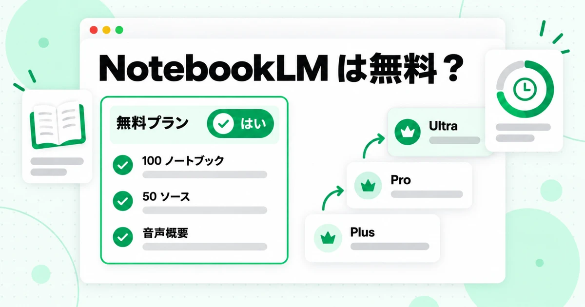 NotebookLM は無料？料金・プラン・ソース上限