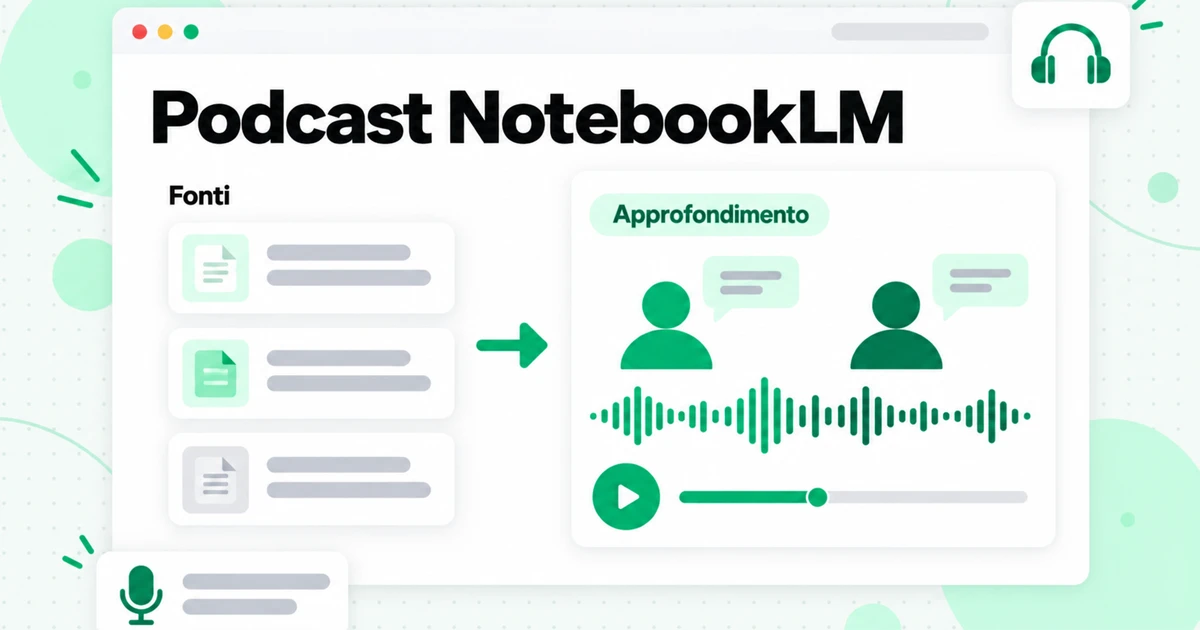 Podcast NotebookLM: panoramica audio, video e mappe mentali