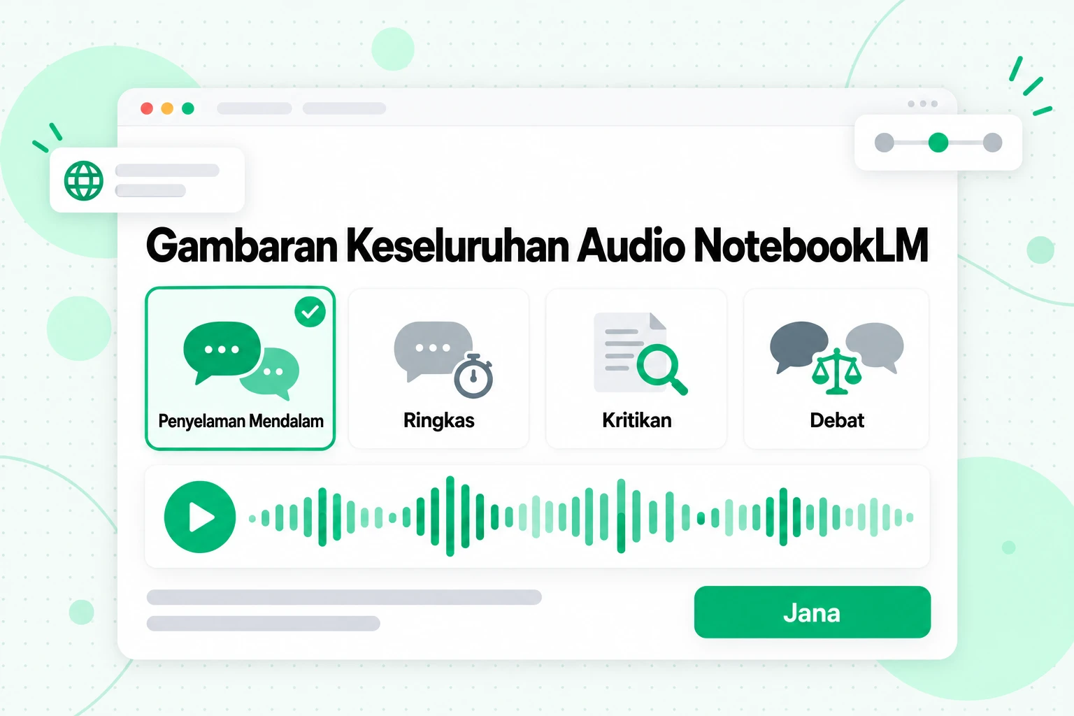 Gambaran Keseluruhan Audio NotebookLM: empat format untuk dipilih, Penyelaman Mendalam, Ringkas, Kritikan dan Debat, sebelum anda menjana