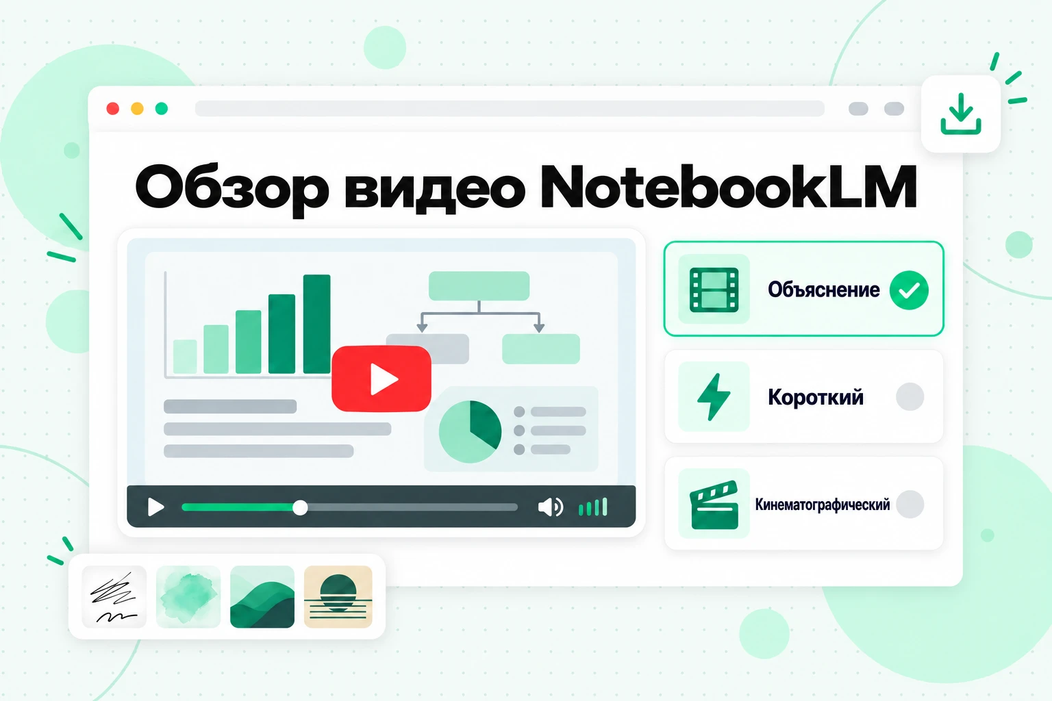 Обзор видео NotebookLM: видео с озвученными слайдами в форматах «Объяснение», «Короткий» и «Кинематографический»