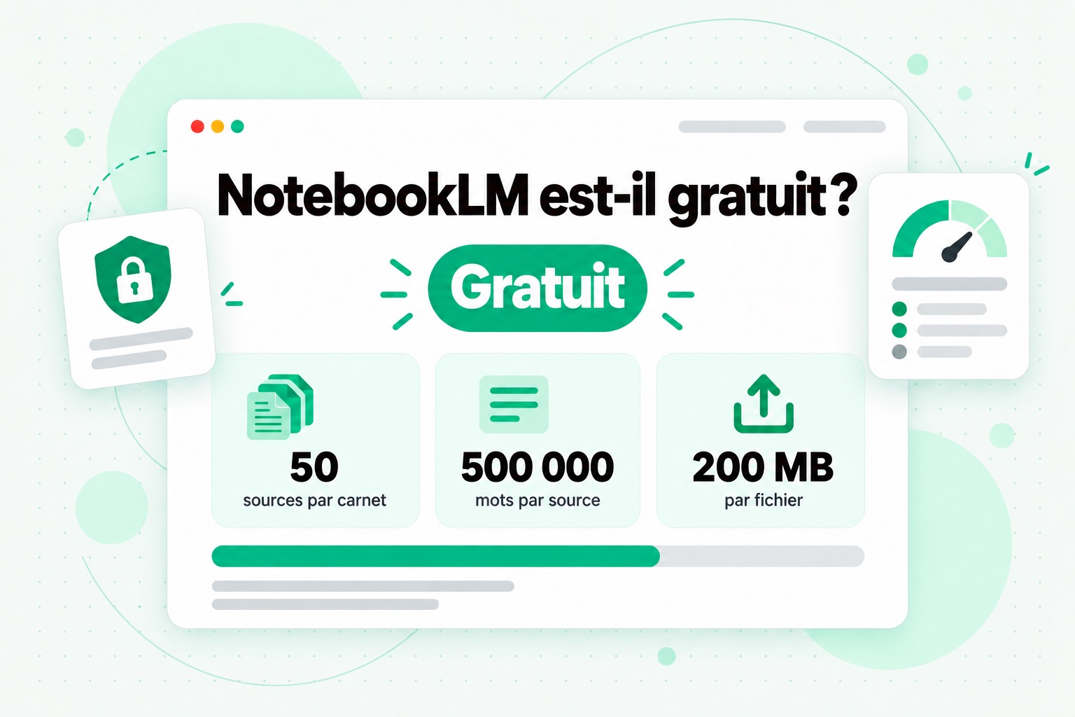 NotebookLM est-il gratuit : l’offre gratuite autorise 50 sources par carnet, 500 000 mots par source et 200 MB par fichier importé