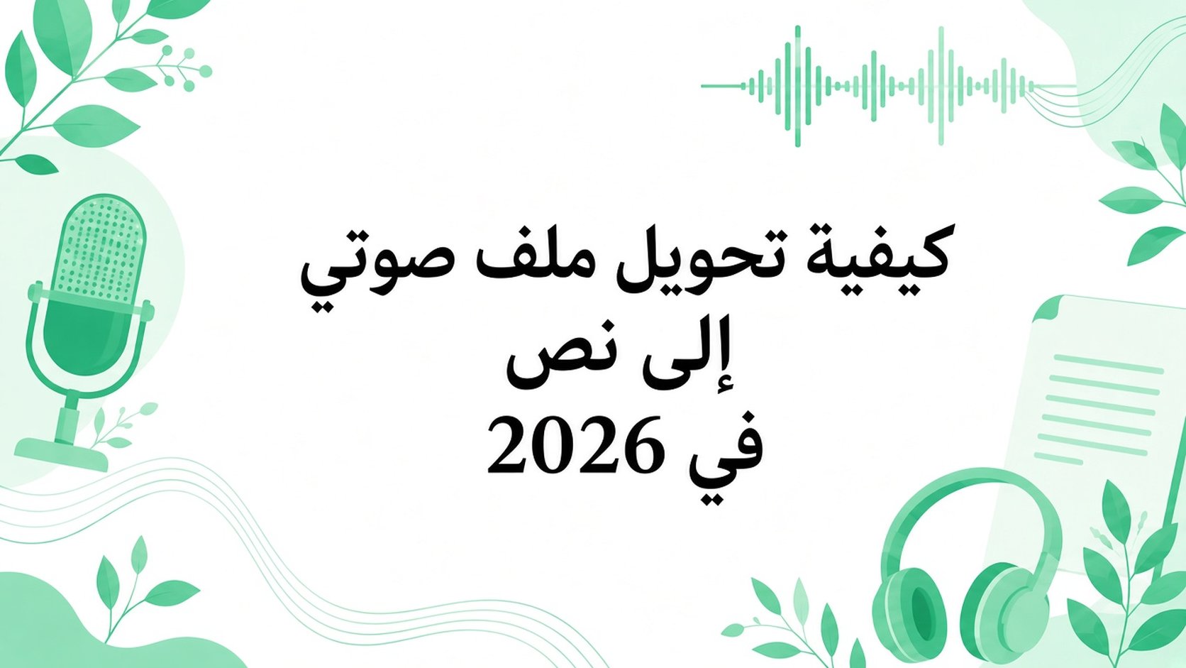 كيفية تحويل الصوت الى نص من ملف صوتي في 2026