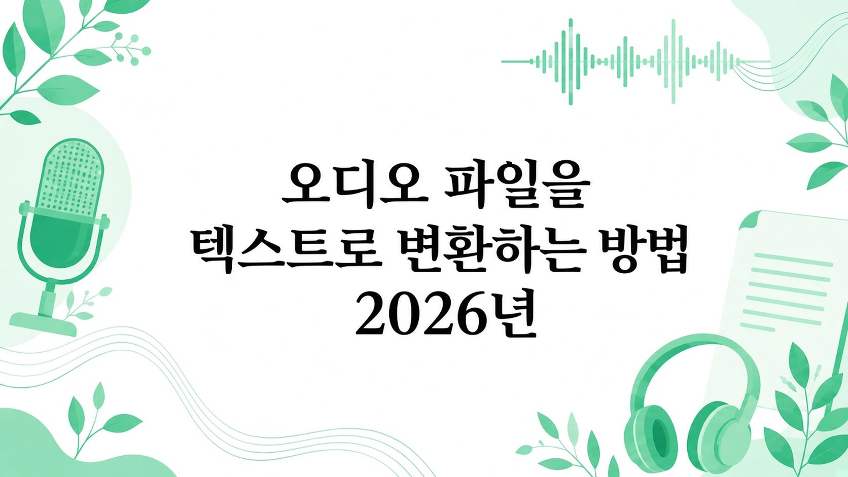 2026년에 오디오 파일을 텍스트로 전사하는 방법